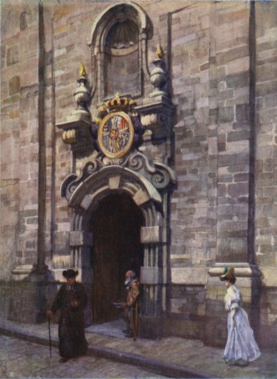 Entrance to the Old Church of the Carmelites, Brussels by after Amedee Forestier